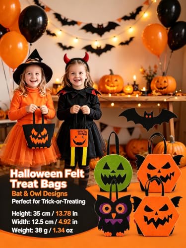 ChayWillow 6 Pcs Halloween Felt Treat Bags for Kids - image 6