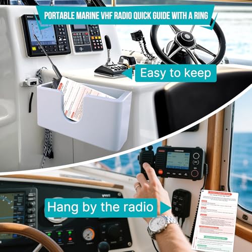 OCQOTAT Quick Guide for VHF Marine Radio-heavy plastic card,Handy Boating Must Haves,Boat Accessories,Safety Kit Reference,Pontoon&Sailboat Gear&Essentials,Perfect Sailing Gifts for Men,With Ring,3pcs - Thumbnail 3