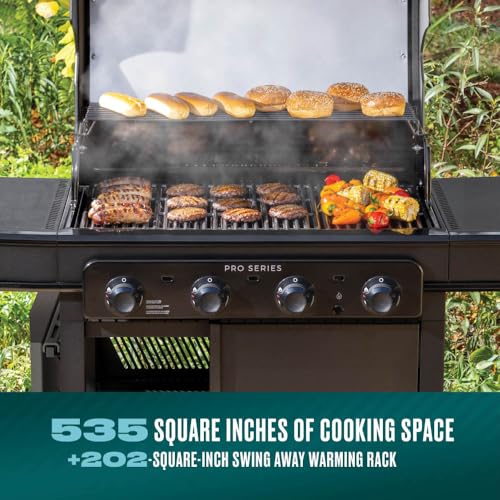 Image of Charbroil Pro Series with Amplifire Infrared Technology 4-Burner Propane Gas Grill and Griddle Cabinet, Black - 463279224