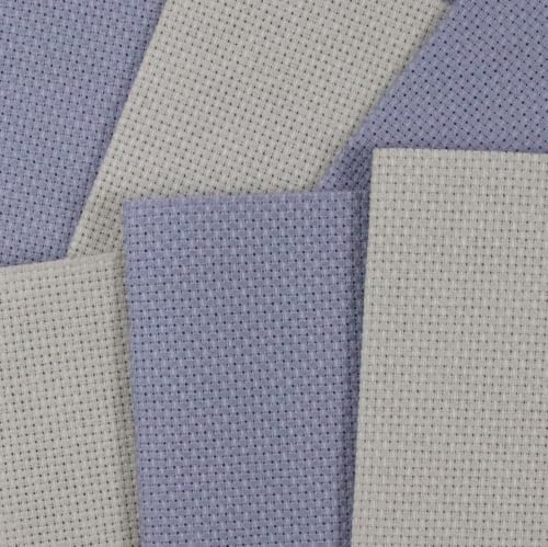 Image of KCS 4 /6 pc of 12 inch x 18 inch(30cmx45cm) 16 Count Cotton Aida Cloth Cross Stitch Fabric (6 pc,Pearl Grey+Light Steel Grey)