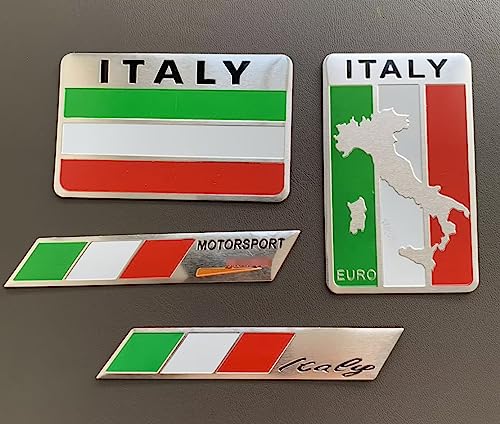 Image of 4pcs Italy Italian Flag Emblem Decal Stickers,Italy National Flag Decal Patriotic Badges for Cars Trucks SUV Bumper Window Fender
