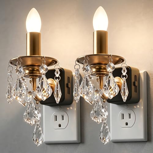 Image of L LOHAS LED Flameless Candle Night Light, 2 Pack Night Lights Plug into Wall, LED Candle Night Light with Light Sensor, 0-100LM Dimmable Nightlight, Vintage Decorative Night Lights for Dinning Room