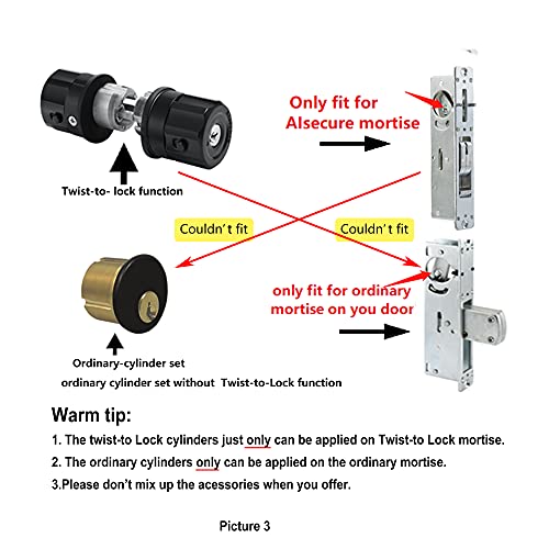 Aisecure Twist-To-Lock Storefront Door Lock Keyless With An Inaccessible Bypass Tool Open Mechanical Commercial Door Lock Mortise Lock With An Anti-Mislock Button,Black,Deadbolt,Backset31/32(25Mm) #TOP2
