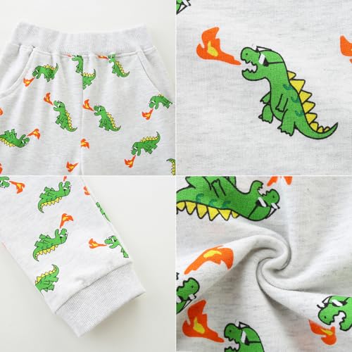 Pantalón chándal infantil jogger de dinosaurio pack de 2 pantalones deportivos de algodón 2-7 años 3
