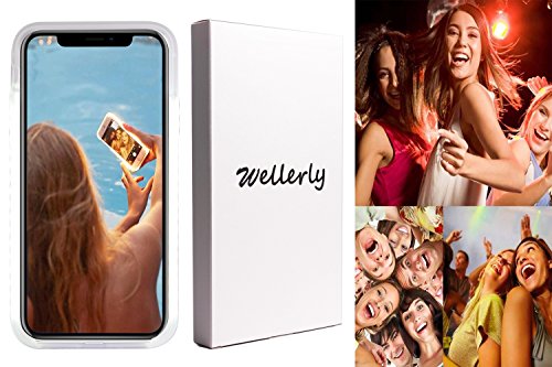 Wellerly iPhone Xs Max Case, LED Illuminated Selfie Light Cell Phone Case Cover [Rechargeable] Dual Light Up Luminous Selfie Flashlight Case for iPhone Xs Max 6.5inch (Rose Gold) - Thumbnail 6
