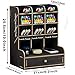 Marbrasse Wooden Desk Organizer, Multi-Functional DIY Pen Holder, Organizer for desk, Desktop Stationary, Easy Assembly, Home Office Art Supplies Storage with Drawer (B11-Black)
