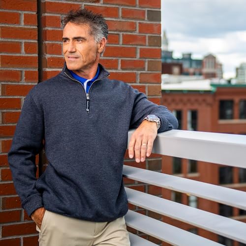 Image of Charles River Apparel Unisex Crosswind Quarter Zip Sweatshirt, Soft Cotton Blend Pullover with Pockets