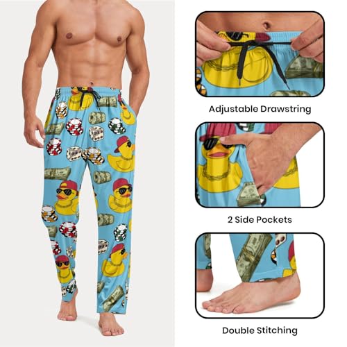 Men's Pajama Pants Loose and lightweight Sleep Lounge Bottoms with pockets Drawstring4