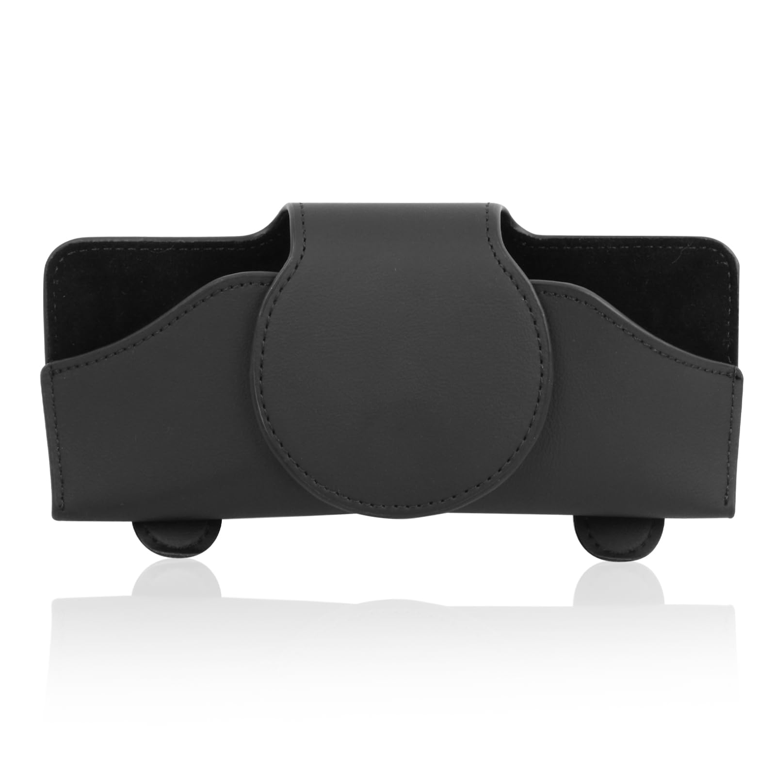 Anseom Gafas de Sol Caja para Coche Estuches de Gafas para Coche Soporte Gafas Coche de Cuero Clip Magnetico Gafas Coche Porta Gafas para Coche Estuche para Gafas Clip para Visera Solar Funda