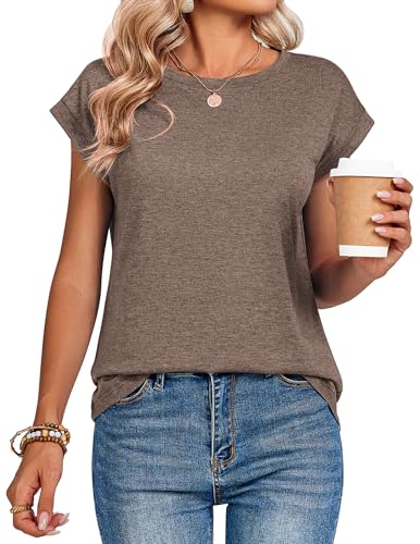 Image of Zeagoo Womens Tops Summer Casual Cap Sleeve Tshirts Shirts Business Dressy Spring Fashion Outfits Trendy Clothes