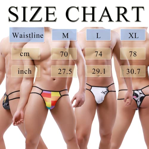 Men's Multicolor Thongs Underwear Sexy G-Strings Bikinis Low Rise Male Lingerie Jockstrap Briefs4