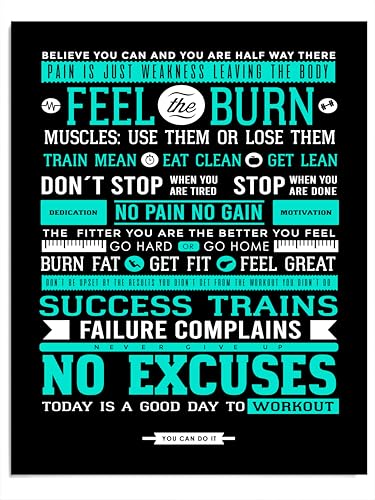 AMERICAN LUXURY GIFTS Feel the Burn - No Excuses Motivational