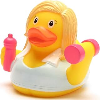 Duckshop I Fitness Girl Rubber Duck I Squeaky Duck L 8.5 cm