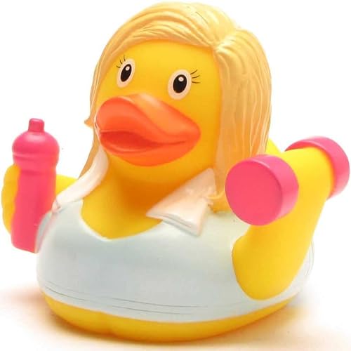 Duckshop I Fitness Girl - Paperella da bagno, motivo: cigolino, misura L, 8,5 cm