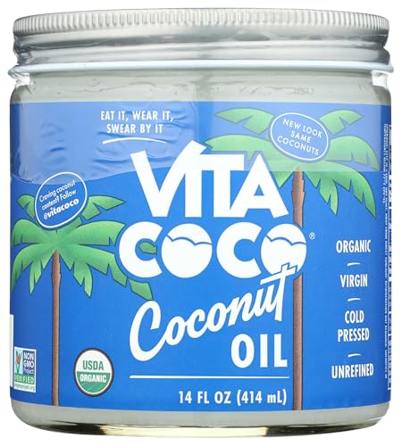 Vita Coco Organic Virgin Coconut Oil 14 oz Glass Jar