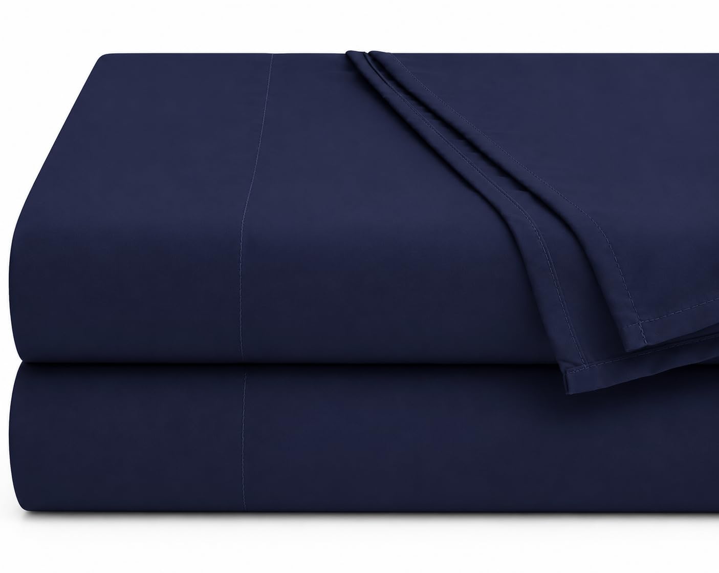 Hafaa Flat Sheet 100% Egyptian Cotton Bed Sheets 200 Thread Count Super Soft & Breathable Hotel Quality Bed Sheet - Wrinkle & Shrinkage Resistant (Navy, King 2 Pack)