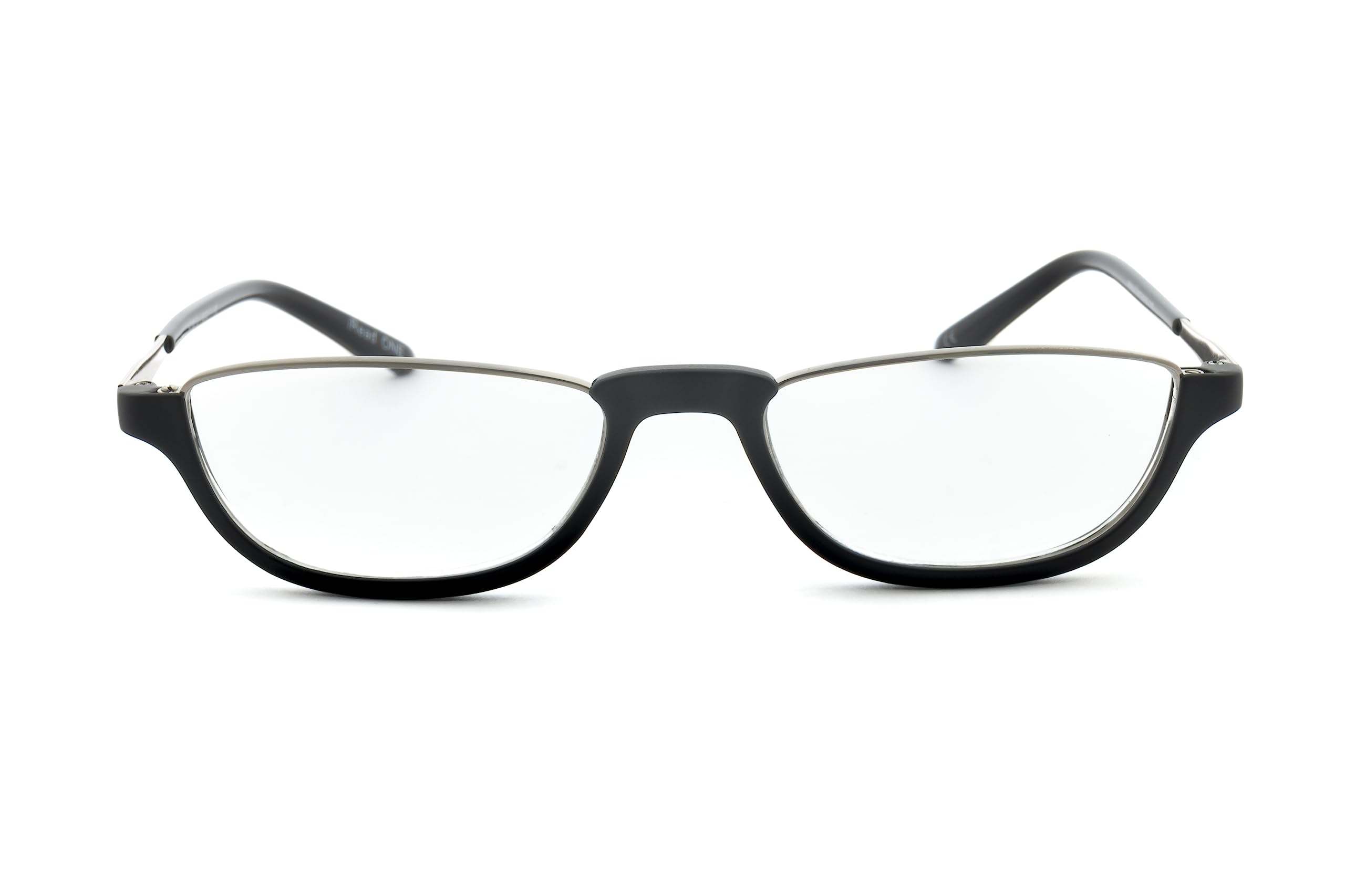 Dr.Harmann's Rectangular Reading Glasses (Black With Gun) (iREAD ONE ARC +1.25)