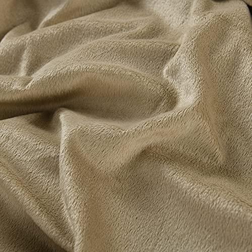 Soft Faux Fur Throw Blanket, Luxury Shaggy Warm Fuzzy Fluffy Elegant Long Hair Washable Decoration Blanket for Sofa Couch and Bed, Brown 152x203cm