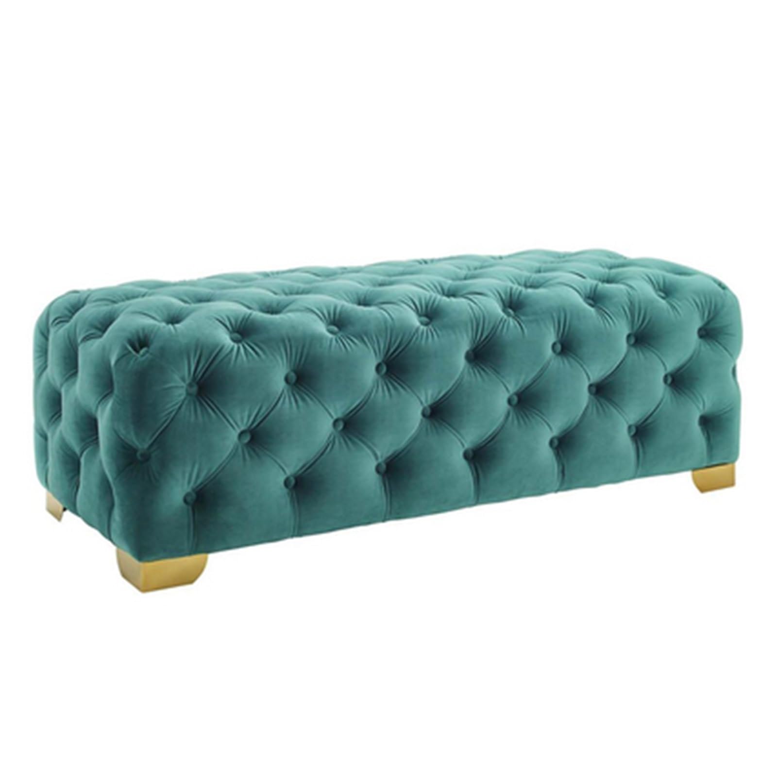 Repose-pieds ottoman rembourré en tissu et banc de lit capitonné moderne mod