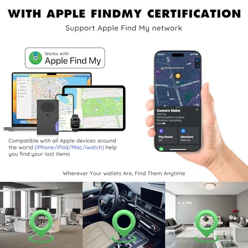 【Anti-theft Tracking Wallet】Smart Wallet with Location Tracking, Air Wallet Build in Airtag Chip Compatible with Apple Find My iOS Only, RFID-Blocking Card Holder with Money Clip (Carbon Fiber)3