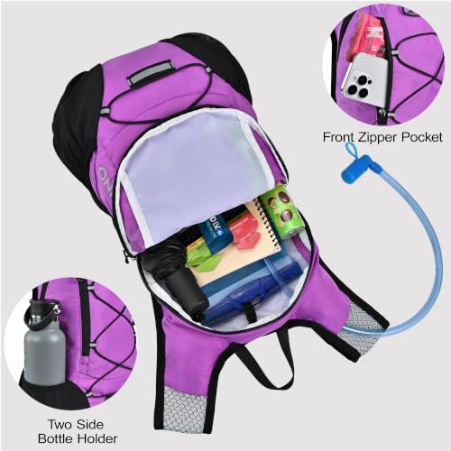 Image of Lightweight Hydration Backpack, Running Backpack with 2L Water Bladder, Hydro Water Daypack for Cycling Hiking Rave for Men Women