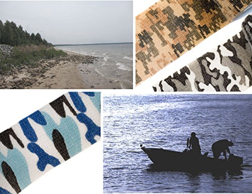 Outdoor Saxx® Camouflage Camouflage Tape Fabric Tape Waterproof Multi-Purpose Camera Equipment Hunters Fishing Photographer 4.5 m Set of 3 - Image 2