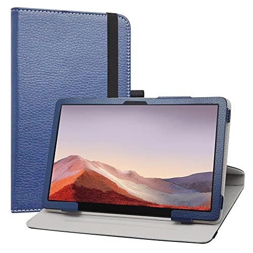 Protection TCL Tab Pro 5G bleue rotative anti-rayures cuir PU