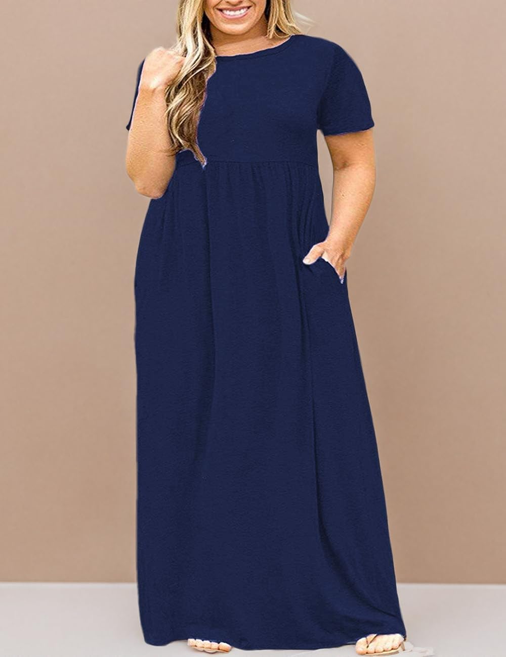 Flowy Crew Neck Maxi