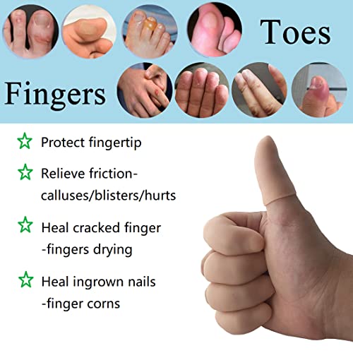 14 Pcs Silicone Finger Protectors, Gel Finger Cots Finger Guard For Trigger Finger, Finger Arthritis, Finger Cracking, Blisters, Eczema And Other Finger Pain Relief #TOP4