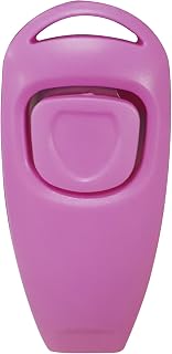 BaoFufc Clicker de entrenamiento para perros con llavero, fácil de usar para entrenamiento de comportamiento, entrenamiento de mascotas y combo de clicker para perros, color rosa