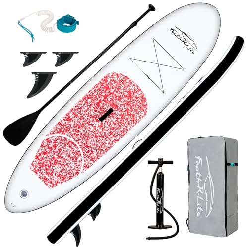 FunWater Tabla Sup Hinchable con Juego Completo de Accesorios: Remo Ajustable, Bomba, Mochila, Leash y Aletas, Apta para Todos los Niveles