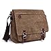 LOSMILE Umhängetasche Herren Schultertasche 16 Zoll Kuriertasche Canvas Laptop Tasche Messenger Bag für Arbeit und Schule. (Kaffee)