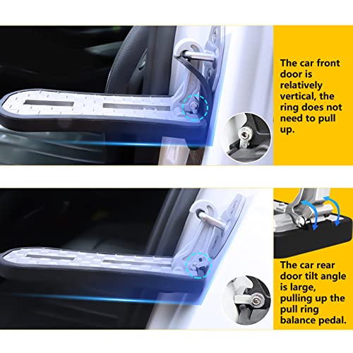 NATGIC Autotür Schritt, Ausgedehntes Auto Tür Pedal U -Förmiges Fußpedal Einfacher Zugang zum Dach Antiskid Multifunktions Automobilpedal mit Sicherheitshammertür für SUV, RV(21,5cm, Rot)