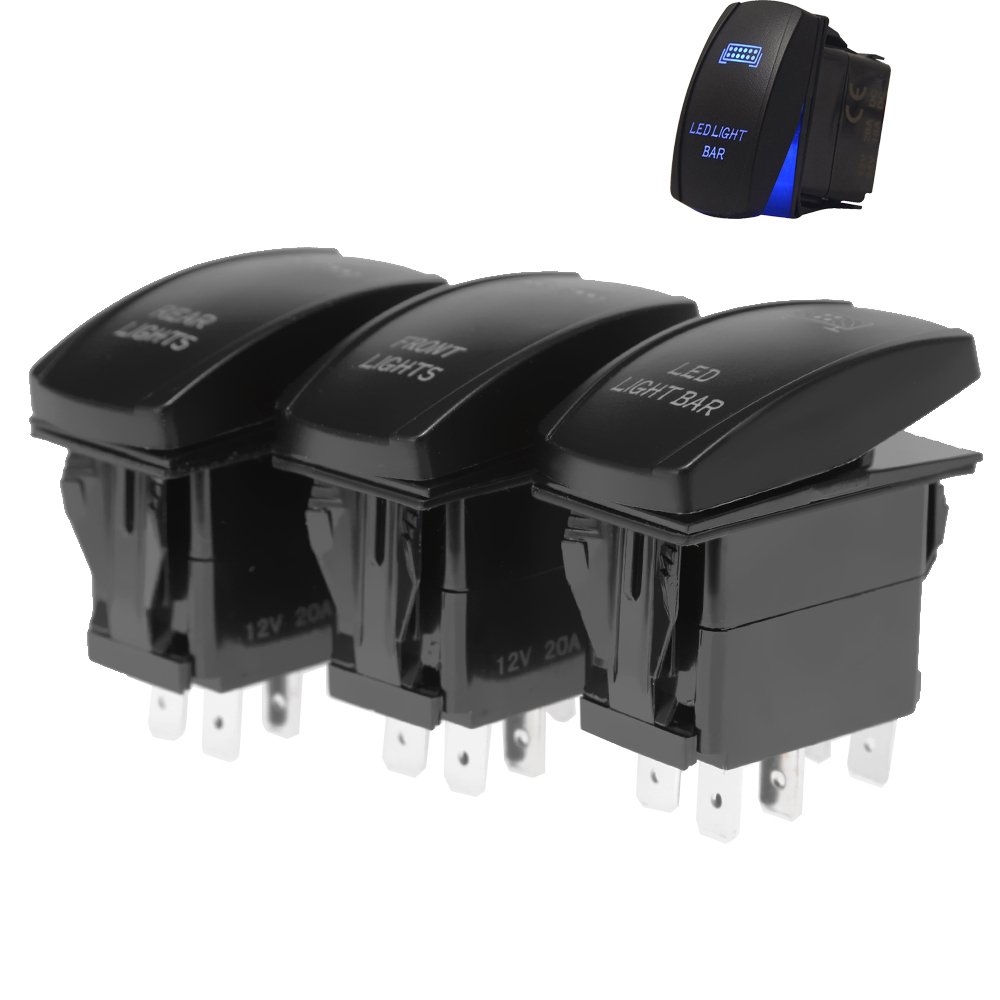 Laser Blue WINCH IN/OUT Rocker Switch For Polaris Ranger 570 RZR 900 S XP 1000 - Foto 8