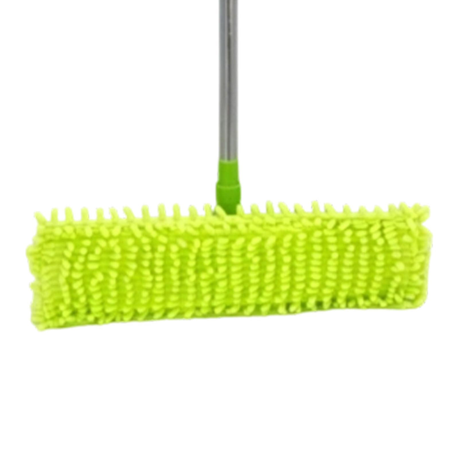 GOWENIC Fregona Plana de Secado Húmedo con Almohadillas de Chenilla, Fregona para Limpieza de Suelo Desmontable, de Lavado Reutilizable de Secado Rápido para Uso Doméstico (Green)