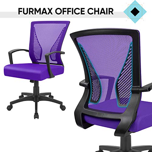image for Furmax Office Chair Ergonomic Computer Desk Mesh Chair Mid Back Swivel