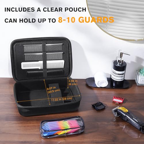 ProCase Hard Barber Accessories Case, Travel Bag for 3 Hair Clippers and Supplies, Trimmer Organizer Storage Box with Clear Pouch, Portable Holder for Men Razor Guard Grooming Kits -Black 2 ProCase Hard Barber Accessories Case, Travel Bag for 3 Hair Clippers and Supplies, Trimmer Organizer Storage Box with Clear Pouch, Portable Holder for Men Razor Guard Grooming Kits -Black - Image 2