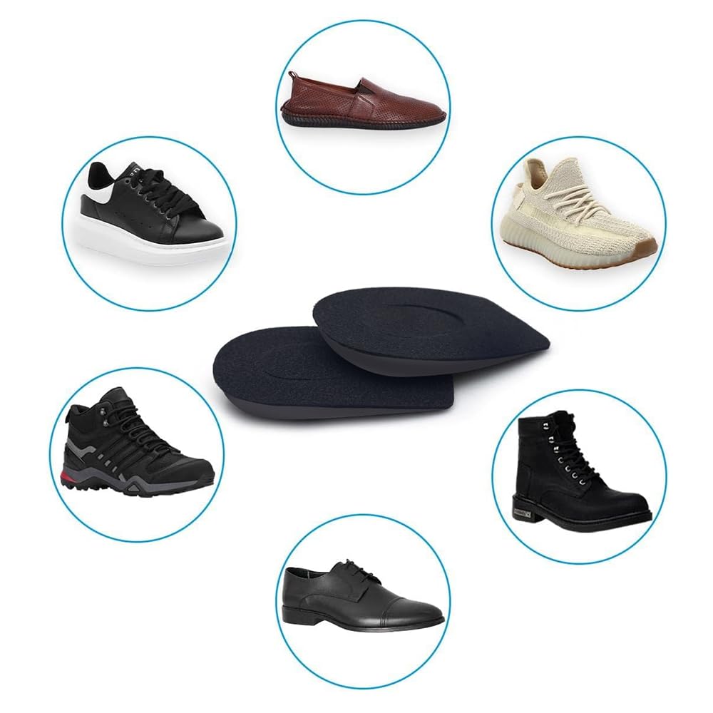 Taloneras para el dolor de talón – Absorción de impactos, con soporte y cómodas – Unisex, se adapta a todos los zapatos para hombres y mujeres (negro, talla M (hombres 7.5-8.5 | mujeres 9-10,5))