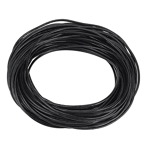 PandaHall Elite- 10m Cordon en Cuir de Vache 1.5mm Cordon Cuir Rond pour DIY Bijoux et Fabrication de Collier et Bracelet, Noir