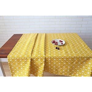 meioro Tablecloth Rectangle Rustic Farmhouse Table Cloth Cotton Linen Fabric Washable Dust Proof Wrinkle Free Table Cover for Kitchen Holiday Dinning PartyOblong 39 x 55 Inch Yellow