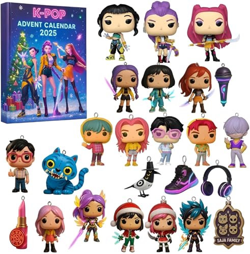 Calendario de adviento de Las Guerreras K-Pop con figuras para colgar del árbol de Navidad