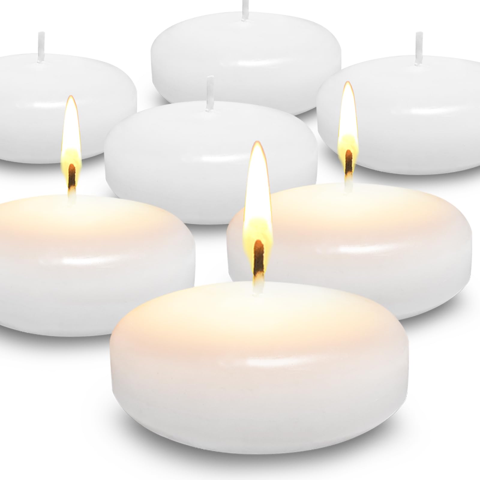 Floating Candles, 3 inch White Dripless Wax,36Pack Floating Candles for Centerpieces,Valentine's Day, Wedding,Romantic Night for Her/Him,Proposal Anniversary, Party Deco,Cylinder Vases