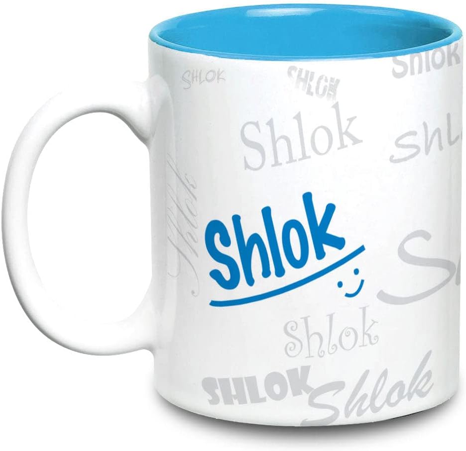 Hot Muggs Me Graffiti Mug - Shlok Personalised Name Ceramic, 315ml, 1 Unit