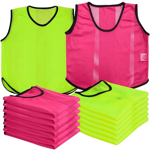 Football rugby sports bavoirs enfants lot de 12 chasubles entraînement légères