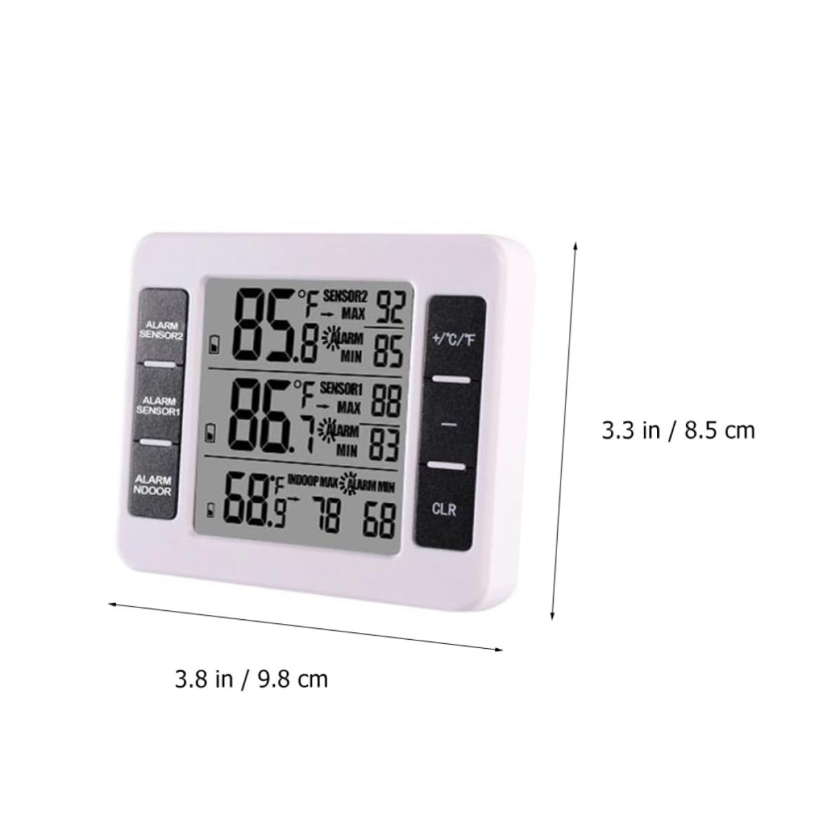 Termometro Digitale per Frigorifero con Sonda Wireless, 1 Pezzo | Allarme Temperatura, Design Magnetico con Foro per Appendere, Portatile per Casa e Tavolo