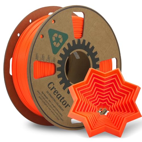 Creator High Speed PLA 3D Printer Filament 1.75mm, Rapid PLA for Max 500mm/s High Speed Printing, High Fluidity 3D Printing Filament 1kg Spool, Neon Orange