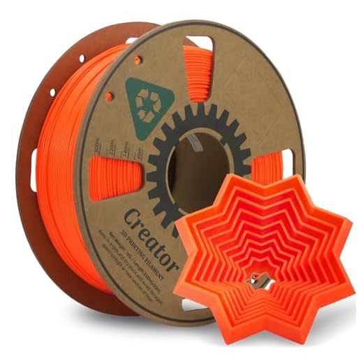 Creator High Speed PLA 3D Printer Filament 1.75mm, Rapid PLA for Max 500mm/s High Speed Printing, High Fluidity 3D Printing Filament 1kg Spool, Neon Orange