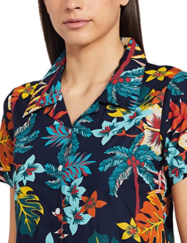 Image of Longies Women's Rayon Capri Nigh Suit Regular Set (LGRCSSYV001 Blue025 2XL)