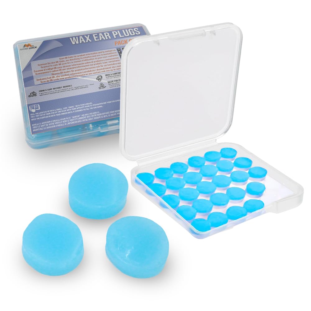 Ear Plug - Reusable Silicone Wax Ear Plugs for Sleeping, Swimming - Pack of 30, Blue - 32db Noise Cancelling Earplugs With Portable Plastic Case - Hearing Protection for Travel, Concert - by Mobi Lock-image-25