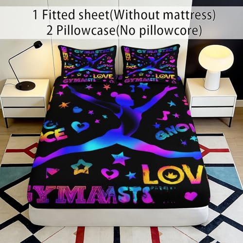 Drap housse gymnastique lit simple avec bonnet profond anti-glisse - 3